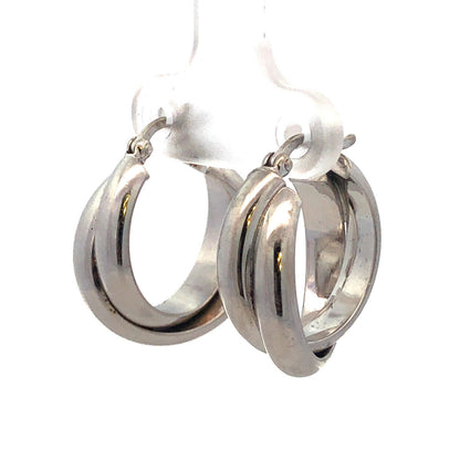 Designer 925 Sterling Silver Round Textured Double Twist Hoop Earrings