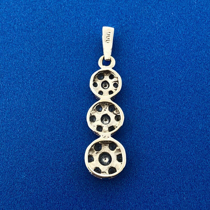 Designer 14K White Gold Diamond Floral Cluster Anniversary Infinity Pendant