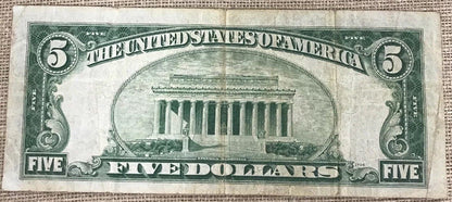 1934 C $5 United States Silver Certificate Julian/Snyder Fr. 1653