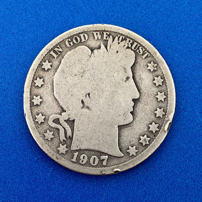 1907 S Silver Barber Half Dollar Better Key Date Rare Scarce San Francisco Coin