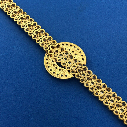 Stunning 925 Sterling Silver Vermeil Cubic Zirconia CZ Statement Tennis Bracelet