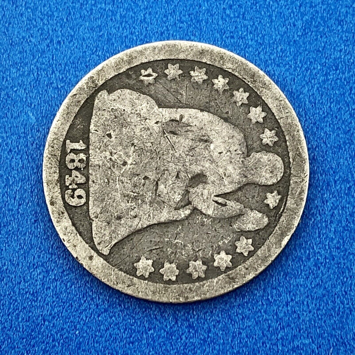 1849 P Seated Liberty Silver Dime 10c Better Key Scarce Rare Philadelphia Coin