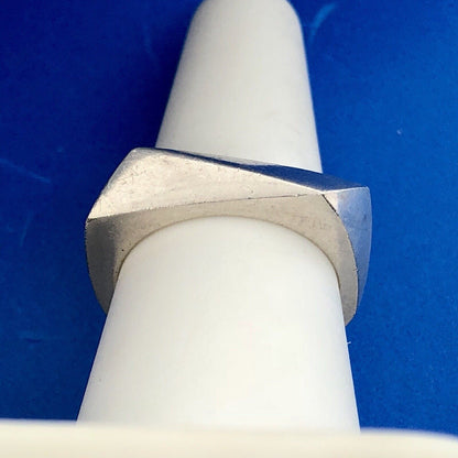 Authentic Modern Sterling Silver Fossil Ring - Size 7.75