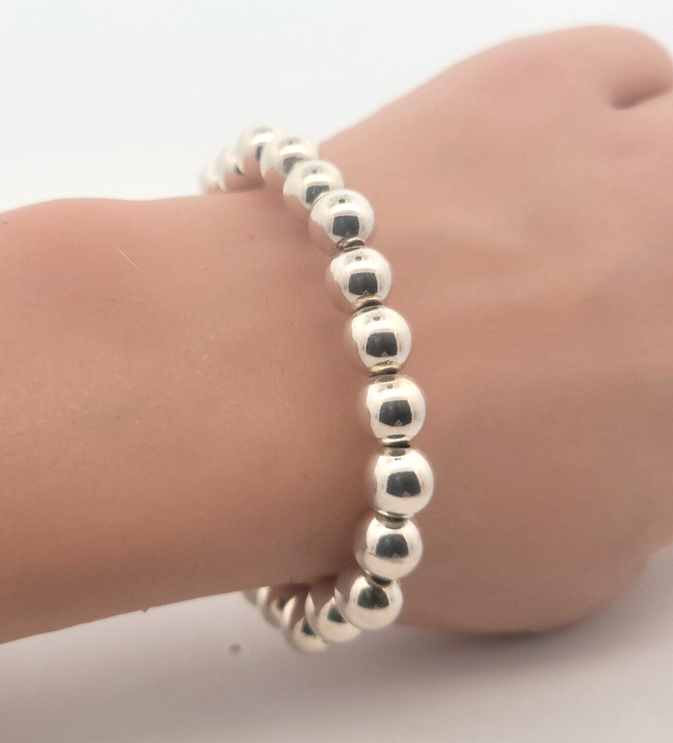 Designer Milor Italy 925 Sterling Silver Ball Bead Link Magnetic Clasp Bracelet