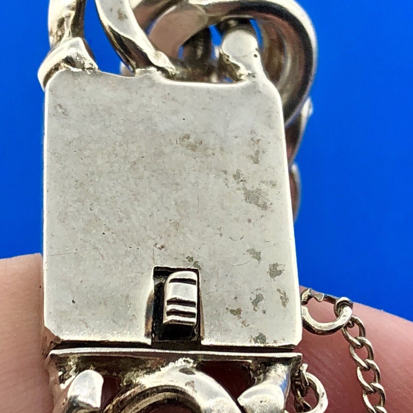 Vintage 900 Silver Hecho En Mexico Taxco Double Rolo Cable Statement Bracelet
