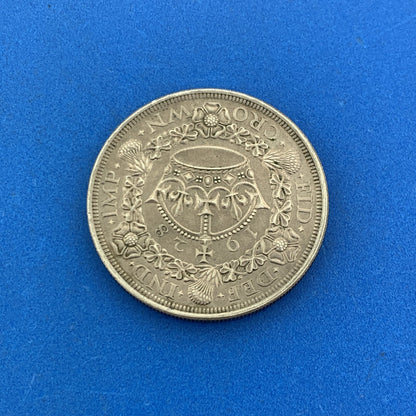 1928 British 1 Crown George V Wreath Crown 50% Silver Better Key Date Coin