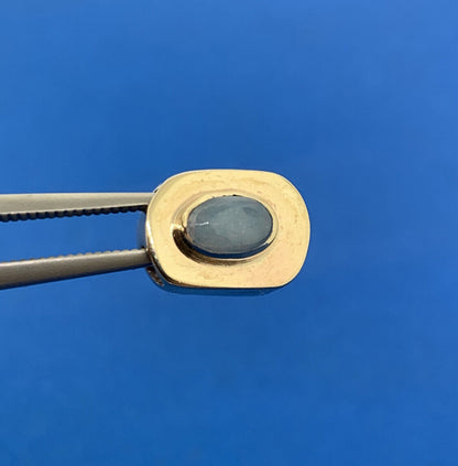Vintage 10K Yellow Gold Oval Opal Cabochon Slide Bracelet Charm