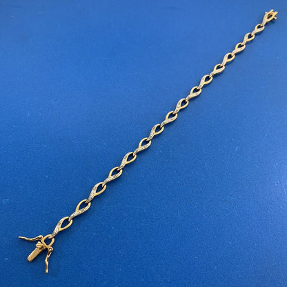Designer RSE Vermeil 925 Sterling Silver Diamond Tennis Bracelet