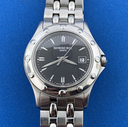 Raymond Weil Geneve 5390 Tango Black Dial Date Stainless Steel Women's Watch