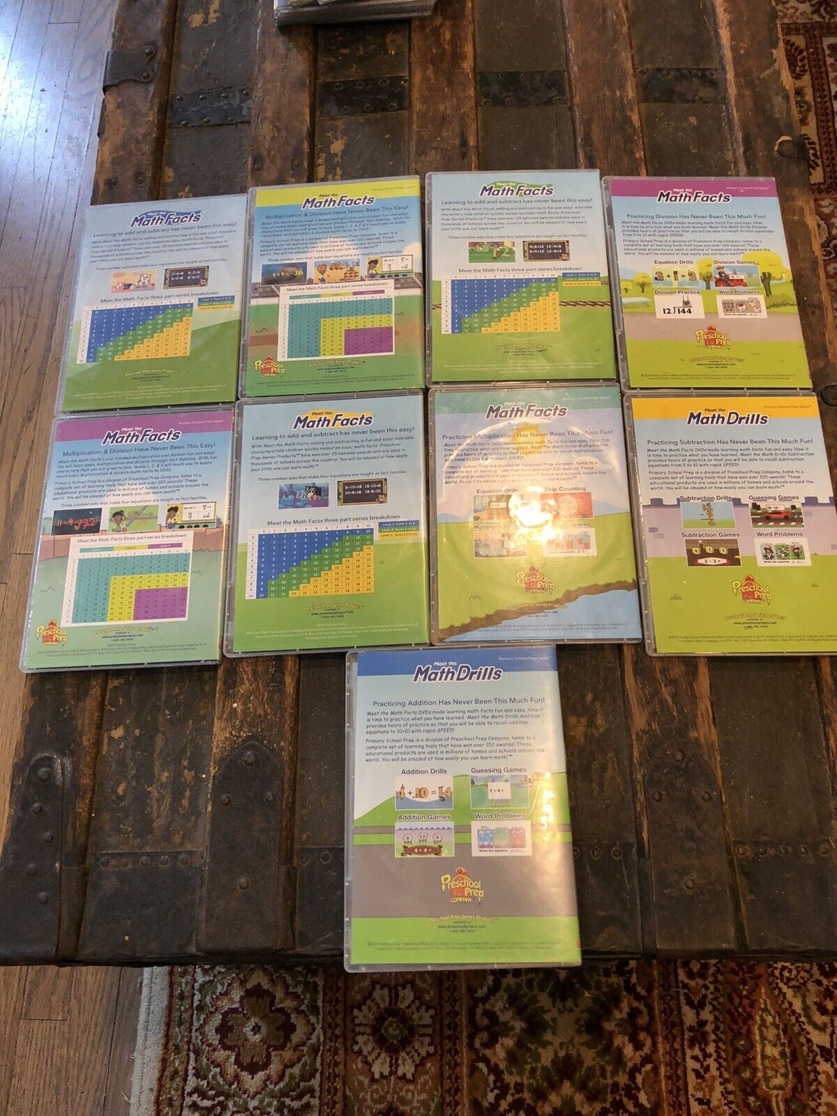 Meet the Math Drills/Facts Phonics Sight Words Letters Preschool Prep DVD Lot