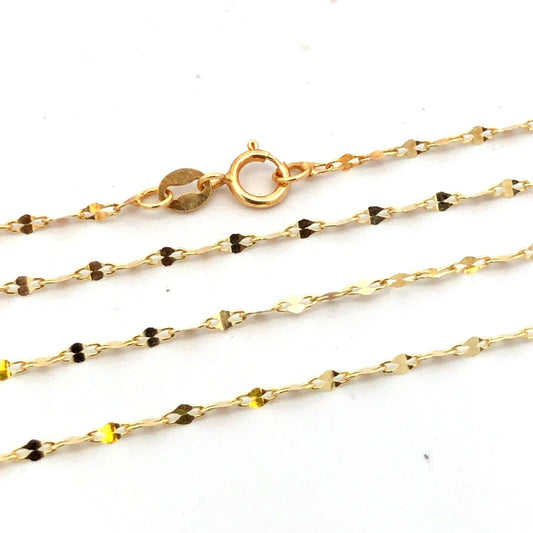 10K Yellow Gold Designer Fancy Cut Mariner's Link Chain Necklace