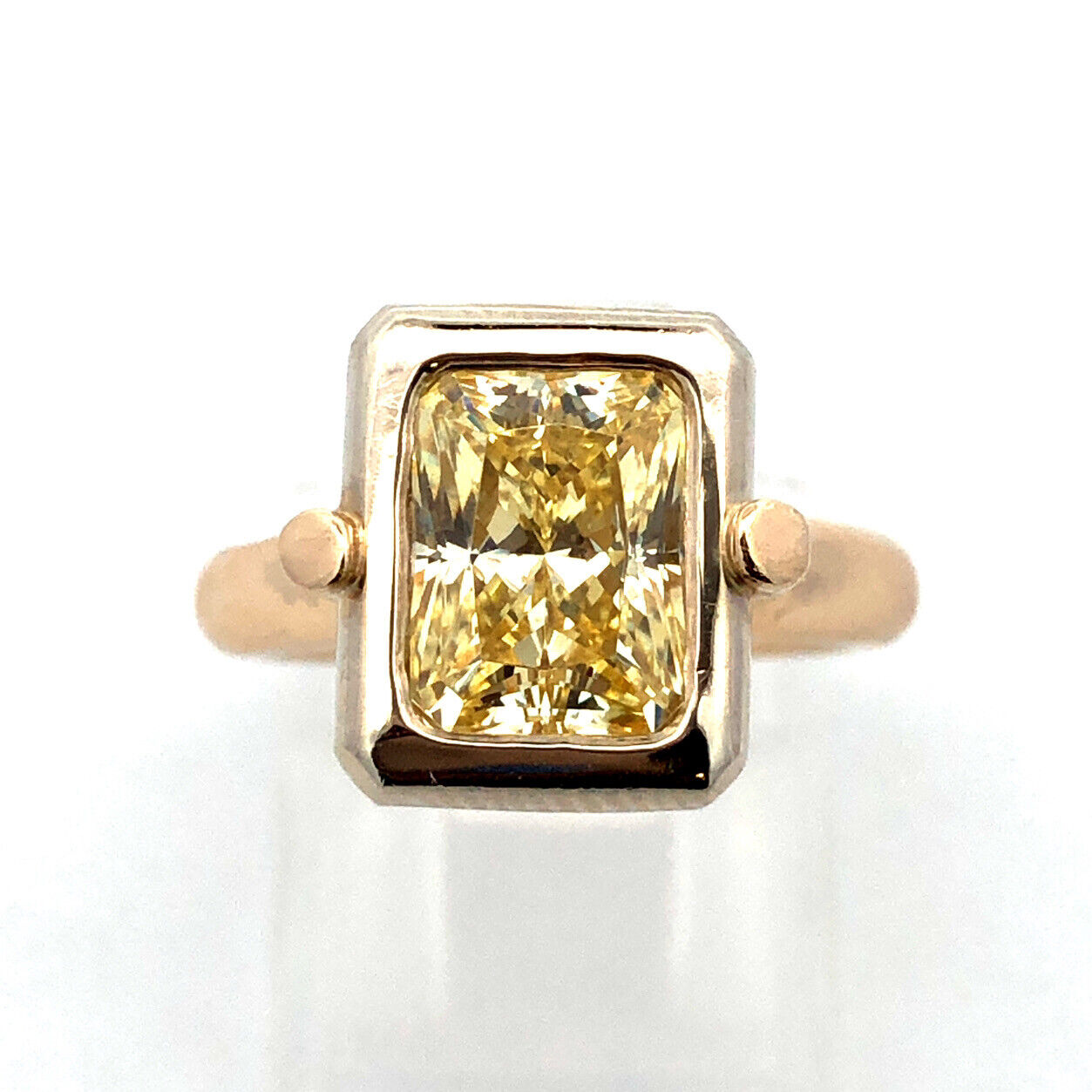 Designer 14K Yellow Gold Lemon Solitaire Statement Ring