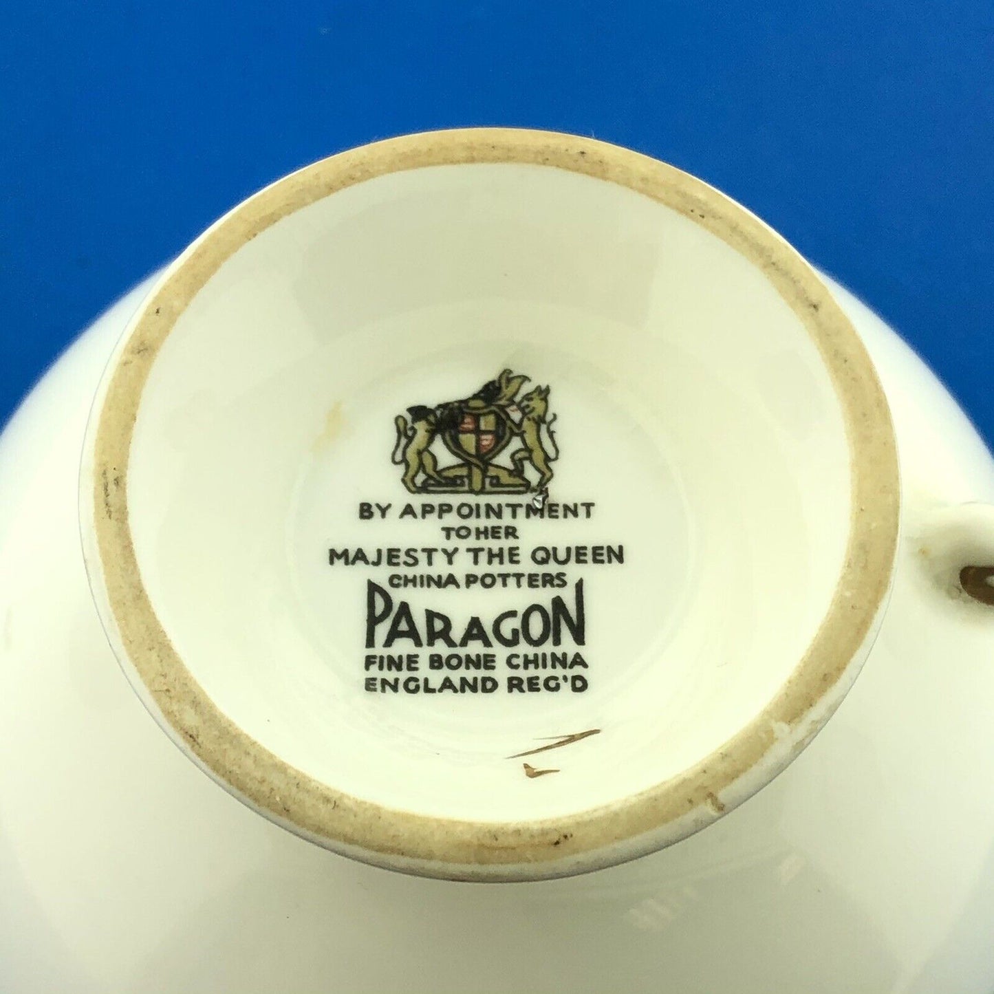 Paragon By Appointment English Bone Burgundy Gold Floral Tea Cup/Saucer