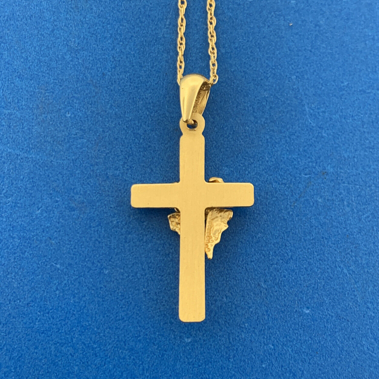 Designer JCM Vermeil Sterling Silver 925 Religious Cross 18" Chain Necklace