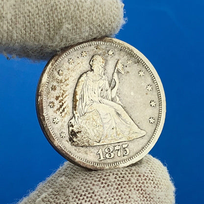 1875 S Silver Seated Liberty Twenty Cent Piece Better Key San Francisco Coin