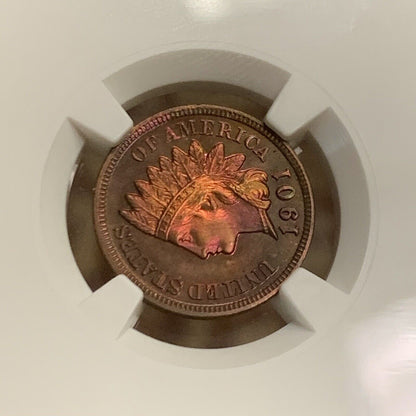 1901 P Proof Bronze Indian Head Cent Altered Color NGC Proof Details Coin
