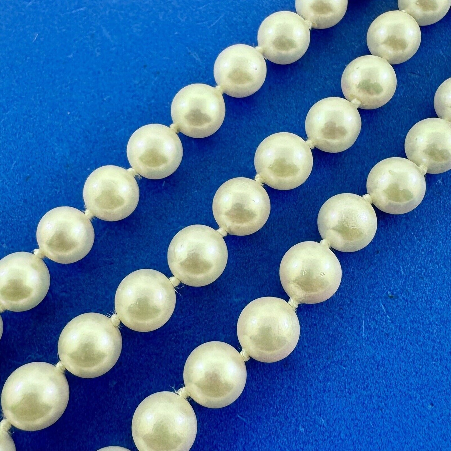 Designer 14K Yellow Gold Hand Knotted Pearl Bead Necklace