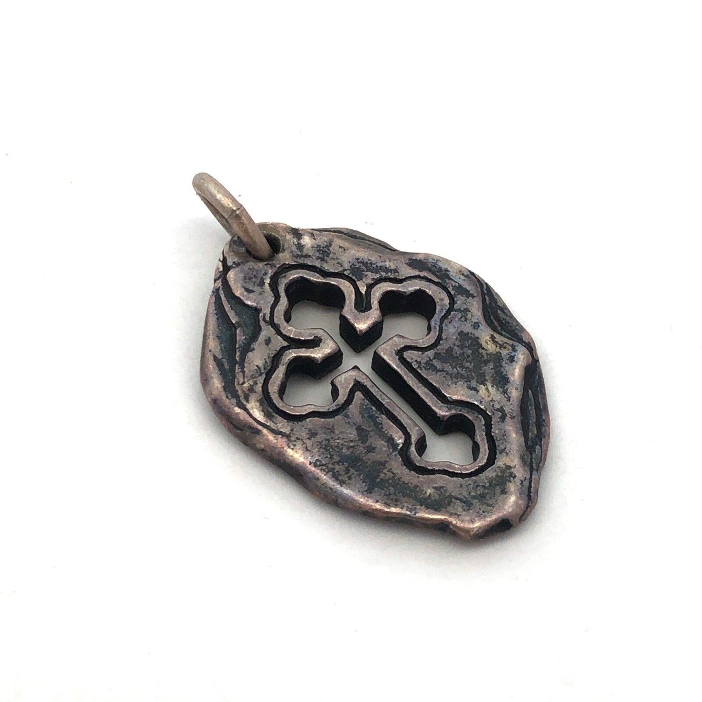 Designer Jose Balli 925 Sterling Silver Cross Cutout Oval Pendant