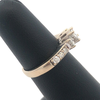 Gorgeous 14k White Gold IKS Triple Princess Diamond Engagement Ring Size 6.25