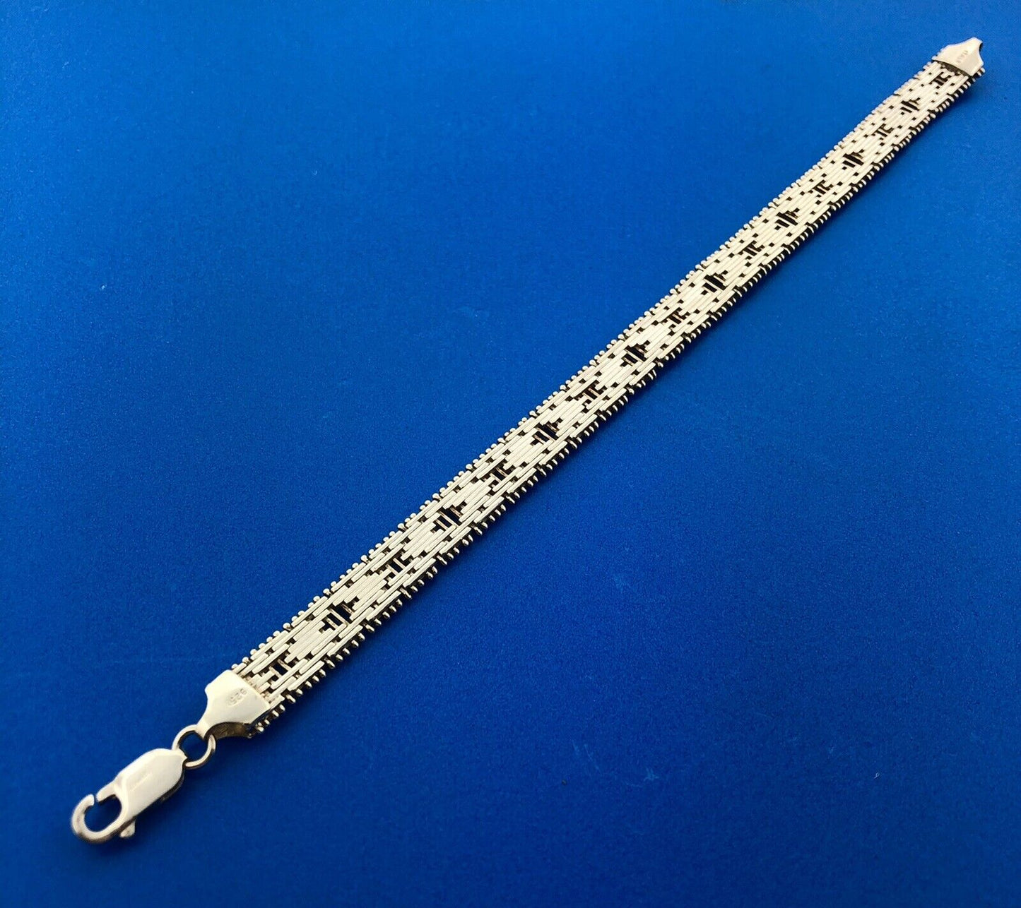 Designer Milor Italy 925 Sterling Silver Gold Two Toned Diamond Cut Bracelet