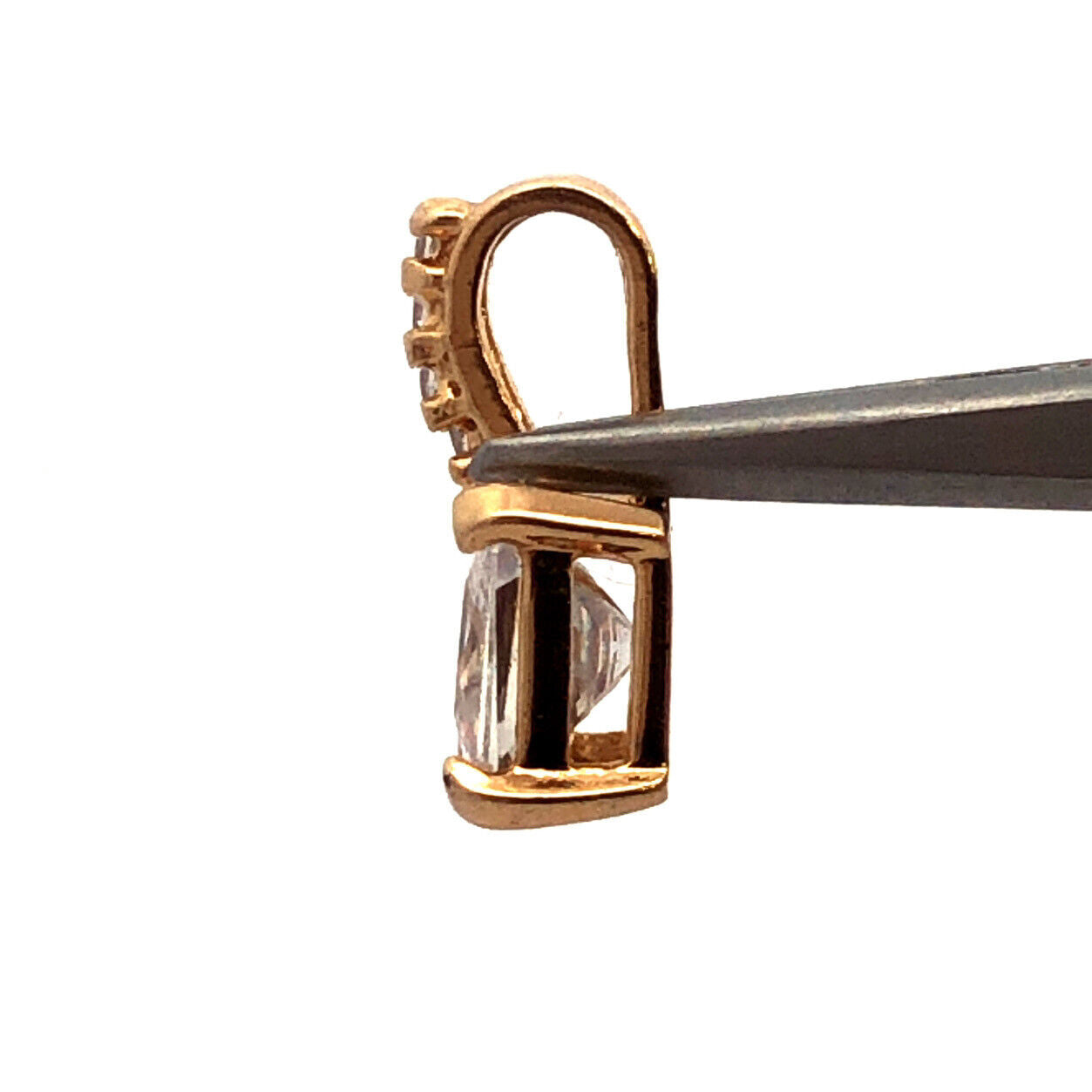 Designer 925 Sterling Silver Vermeil Princess Cubic Zirconia CZ Charm Pendant