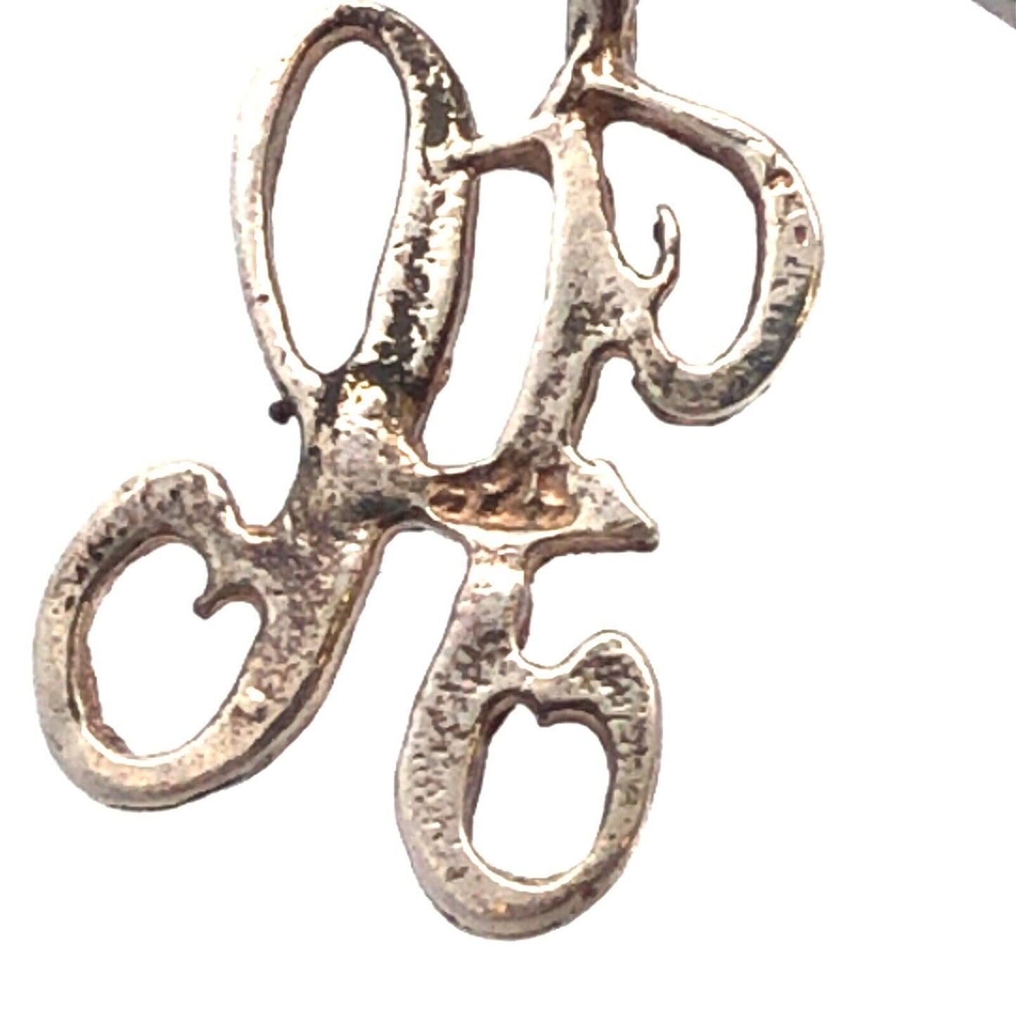 925 Sterling Silver Script Initial Letter H Monogram Charm Pendant