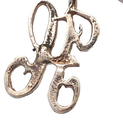 925 Sterling Silver Script Initial Letter H Monogram Charm Pendant