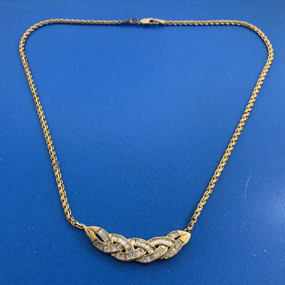 Designer 925 Sterling Silver Vermeil Cubic Zirconia Infinity Eternity Necklace