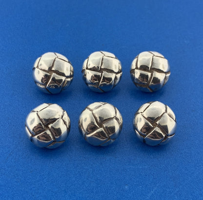 Tiffany & Co Sterling Silver Pebbled Tortoise Blouse Dress Shirt Six Button Set