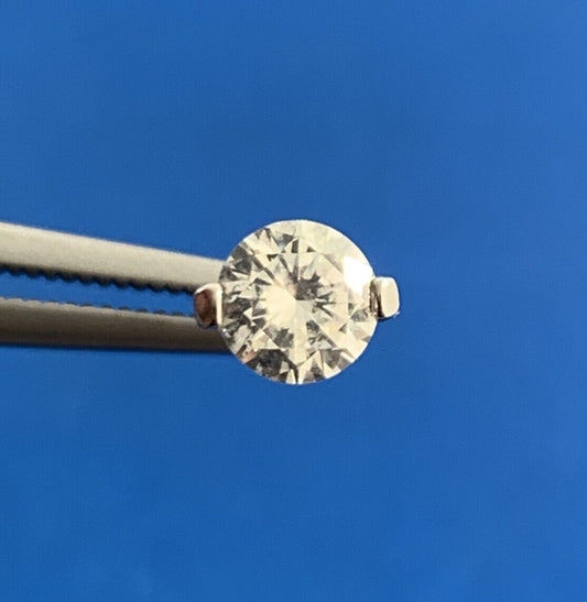 Designer 14K White Gold Cubic Zirconia CZ Solitaire Stud Earrings