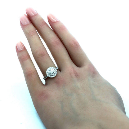 Tasha 14K White Gold Round Diamond Double Halo Engagement Ring