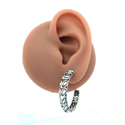 Designer John Hardy 925 Sterling Silver Padi Round Hoop Earrings