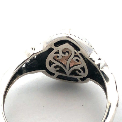 Designer D'Joy 925 Sterling Silver Pear Cabochon Labradorite Filigree Ring