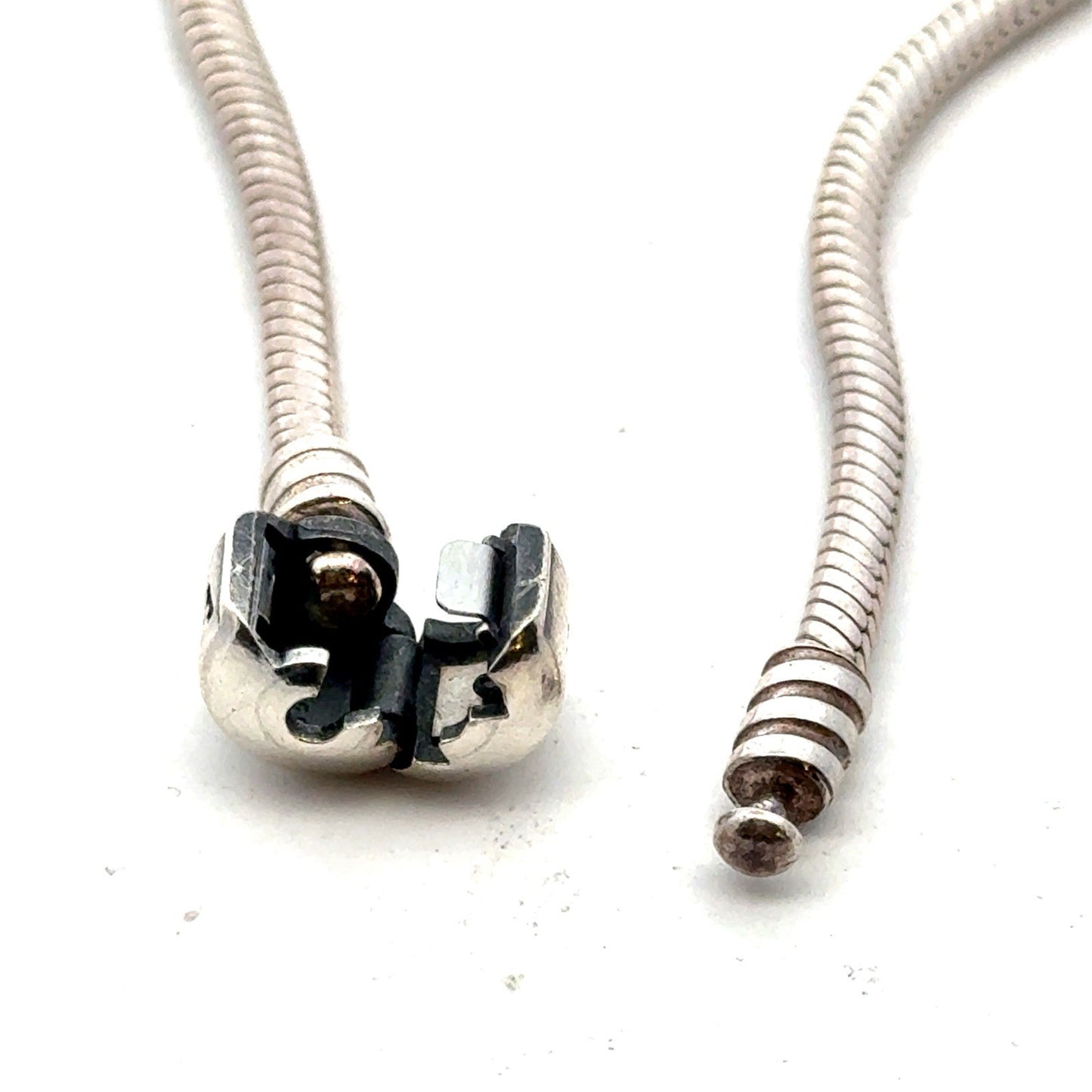Authentic PANDORA 925 Sterling Silver Snake Chain Charm 7.5 Inch Bracelet