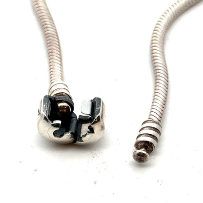 Authentic PANDORA 925 Sterling Silver Snake Chain Charm 7.5 Inch Bracelet