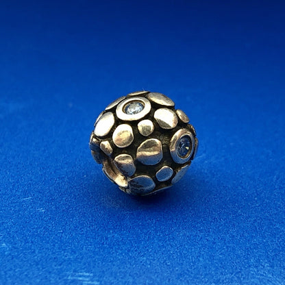 Authentic PANDORA ALE Sterling Silver Blue CZ Bubbles 790329CZB Charm Retired