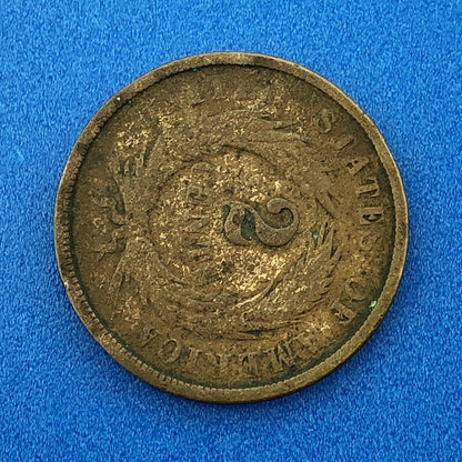 1865 P United States Bronze Two Cent Piece $.02 2c Philadelphia Mint Coin