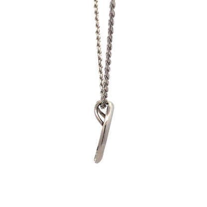 Designer Italy 10K White Gold Diamond Infinity Eternity Circle Pendant Necklace