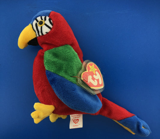 1997 TY Beanie Baby Jabber The Parrot Mint Condition Multiple Tag Errors - 4197