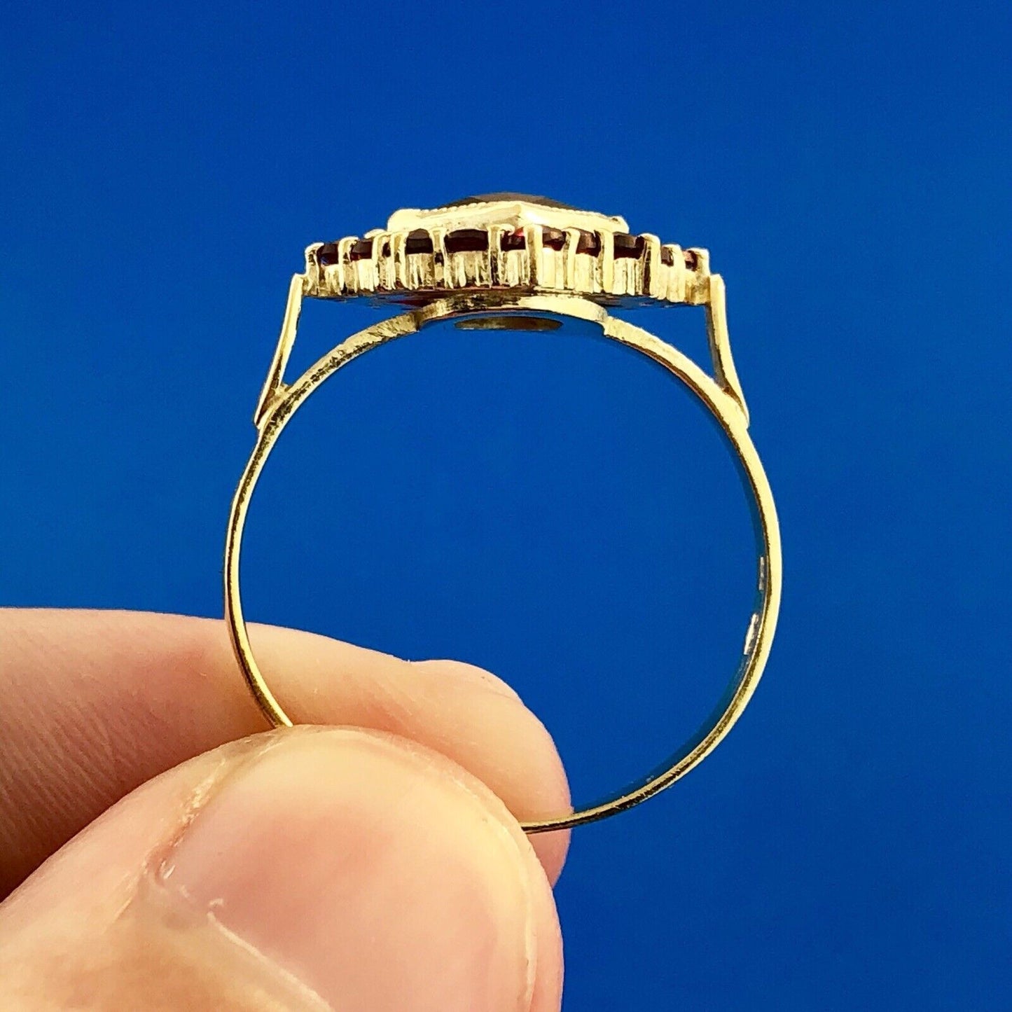 Vintage Designer Sterling Silver 925 Vermeil Garnet January Anniversary Ring