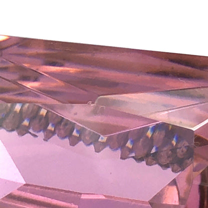 Designer SU 925 Sterling Silver Emerald Cut Pink Ice Cubic Zirconia Necklace