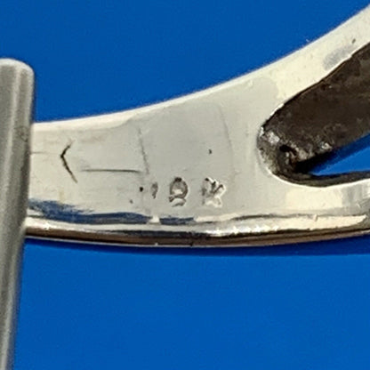 Vintage 18K White Gold Diamond Duo W/Halo Statement Bypass Ring