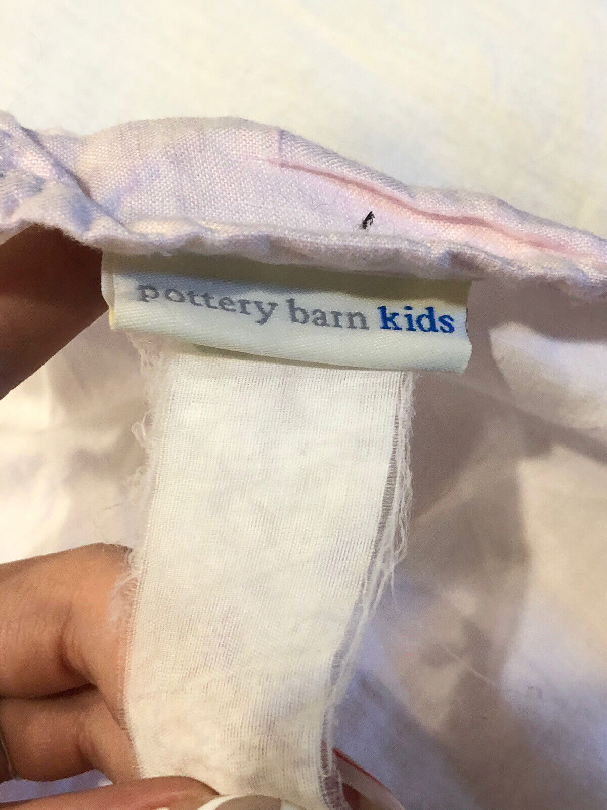 Pottery Barn Solid Light Pink Linen Girls Room Kids Crib Bed Skirt