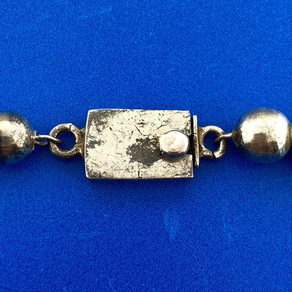 Vintage Taxco IC-05 Sterling Silver Chain Strung Graduated Silver Bead Necklace