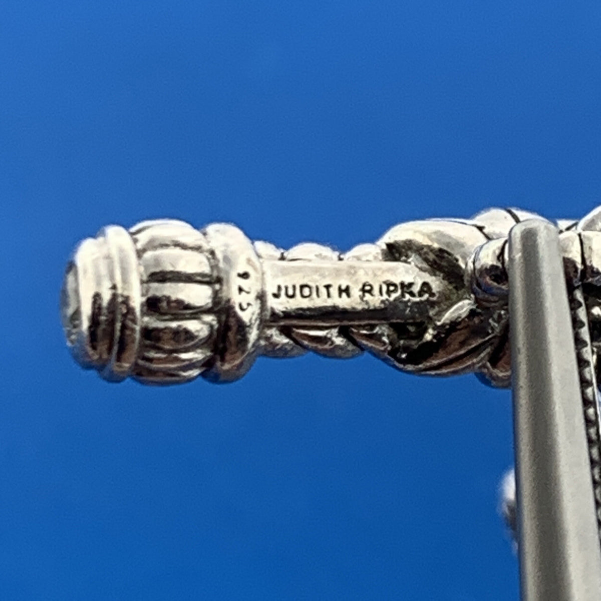 Judith Ripka 925 Sterling Silver Cubic Zirconia Triple Strand Toggle Bracelet