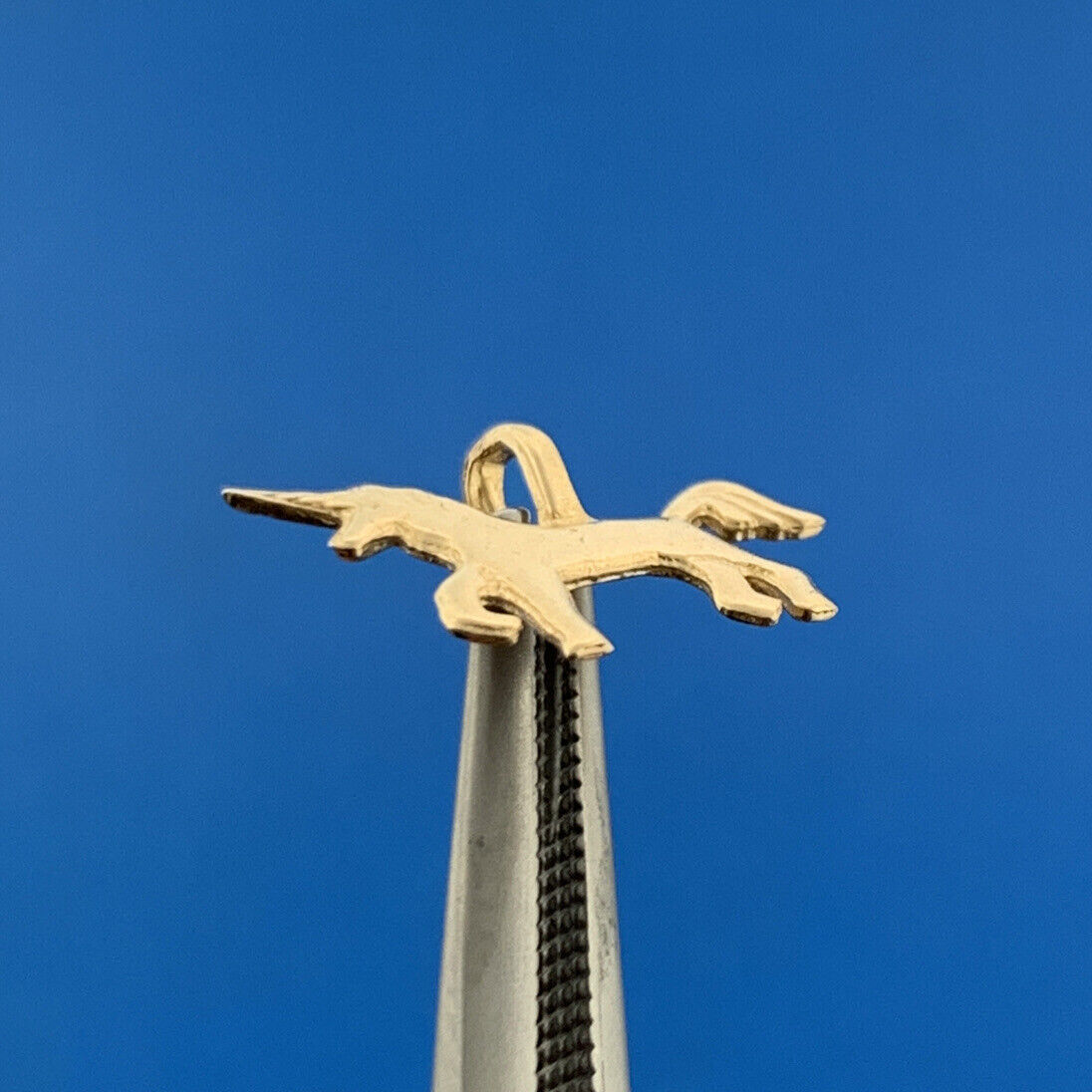 Designer 14K Yellow Gold Unicorn Carousel Horse Petite Child's Charm Pendant