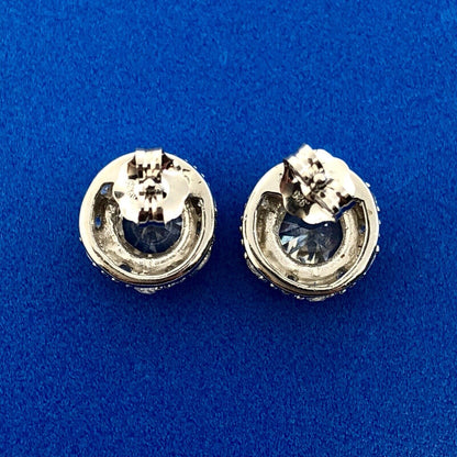 Designer 925 Sterling Silver Cubic Zirconia CZ Bridal Anniversary Stud Earrings