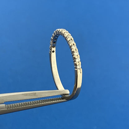 Designer 10K White Gold Diamond Wedding Anniversary Infinity Band Ring