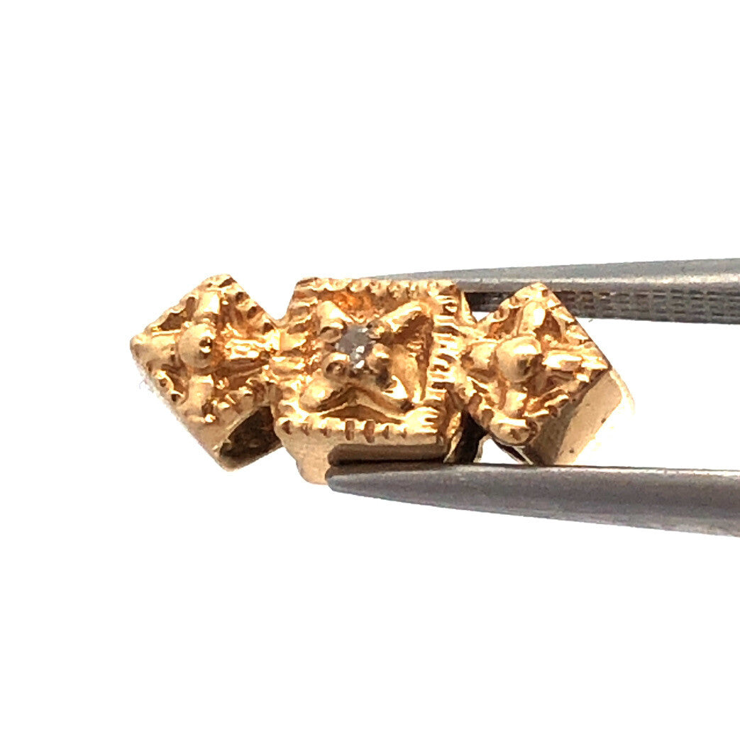 Robert KIein KLJCI 14K Yellow Gold Diamond Accented Slide Bracelet Spacer Charm