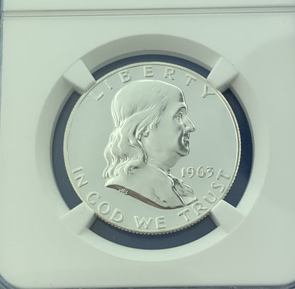 1963 Franklin Silver Proof Half Dollar 50c $.50 Better Key Rare NGC PF68 Cameo